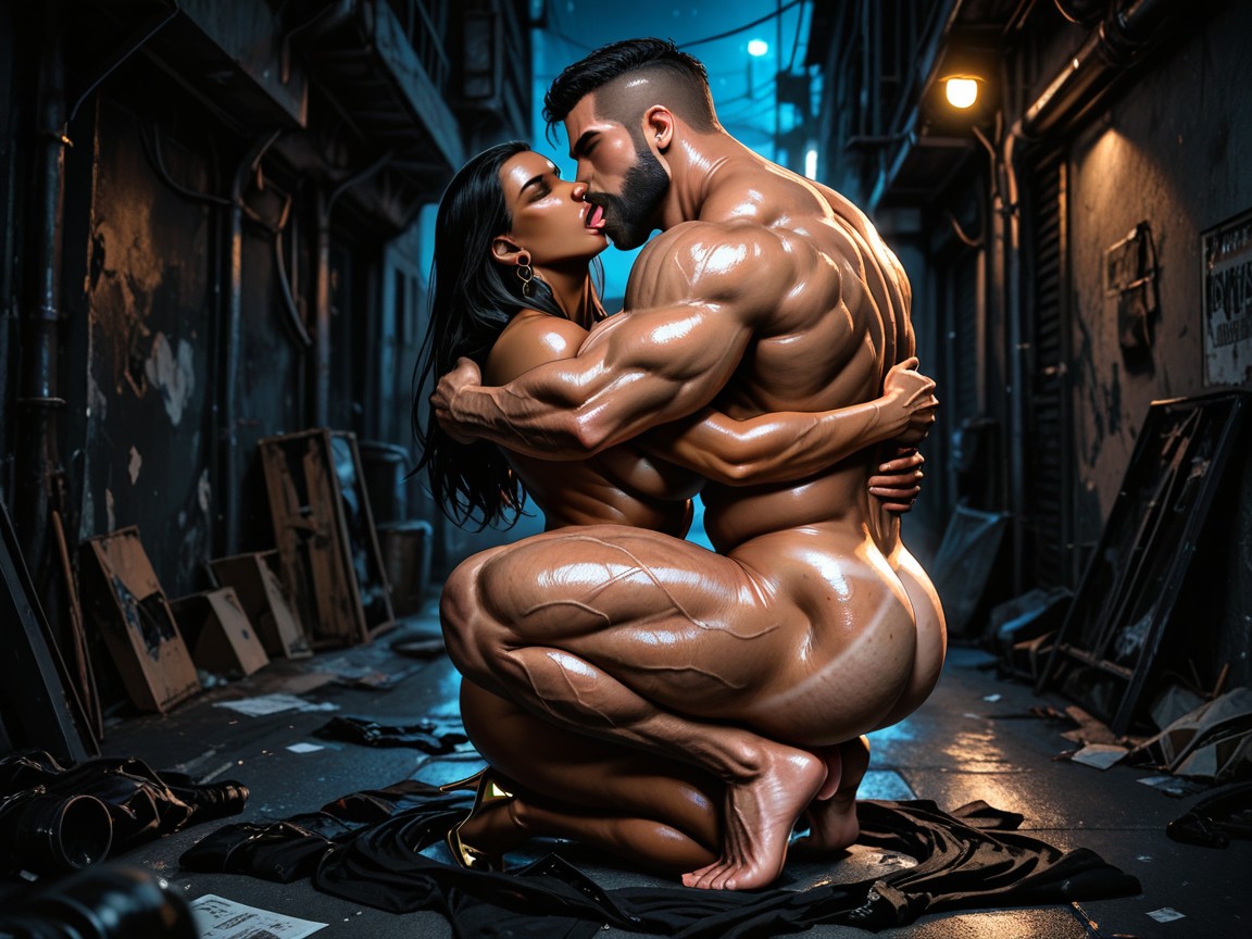 Hug, Thick Eyebrows, Muscular Legs Porno gay IA