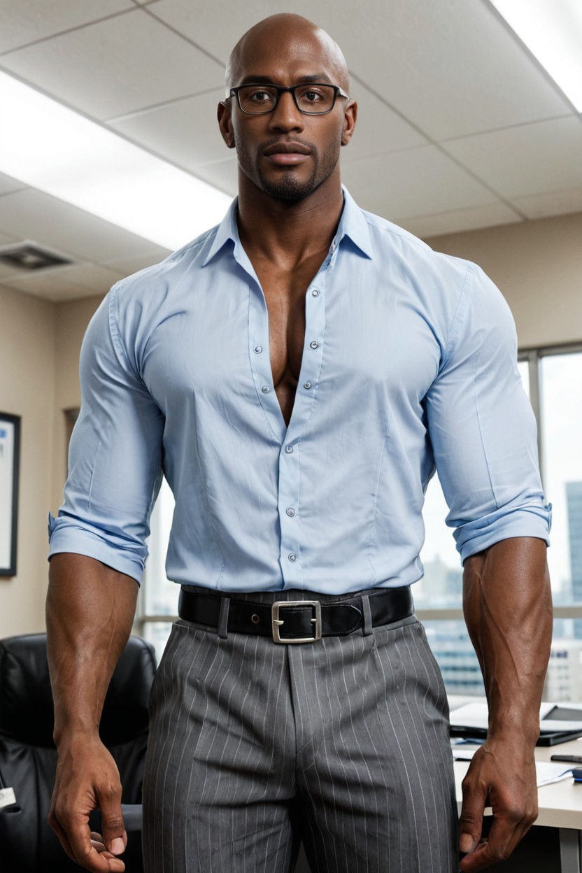 Huge Muscular, Long Torso, Business Suit AI Gay Porn