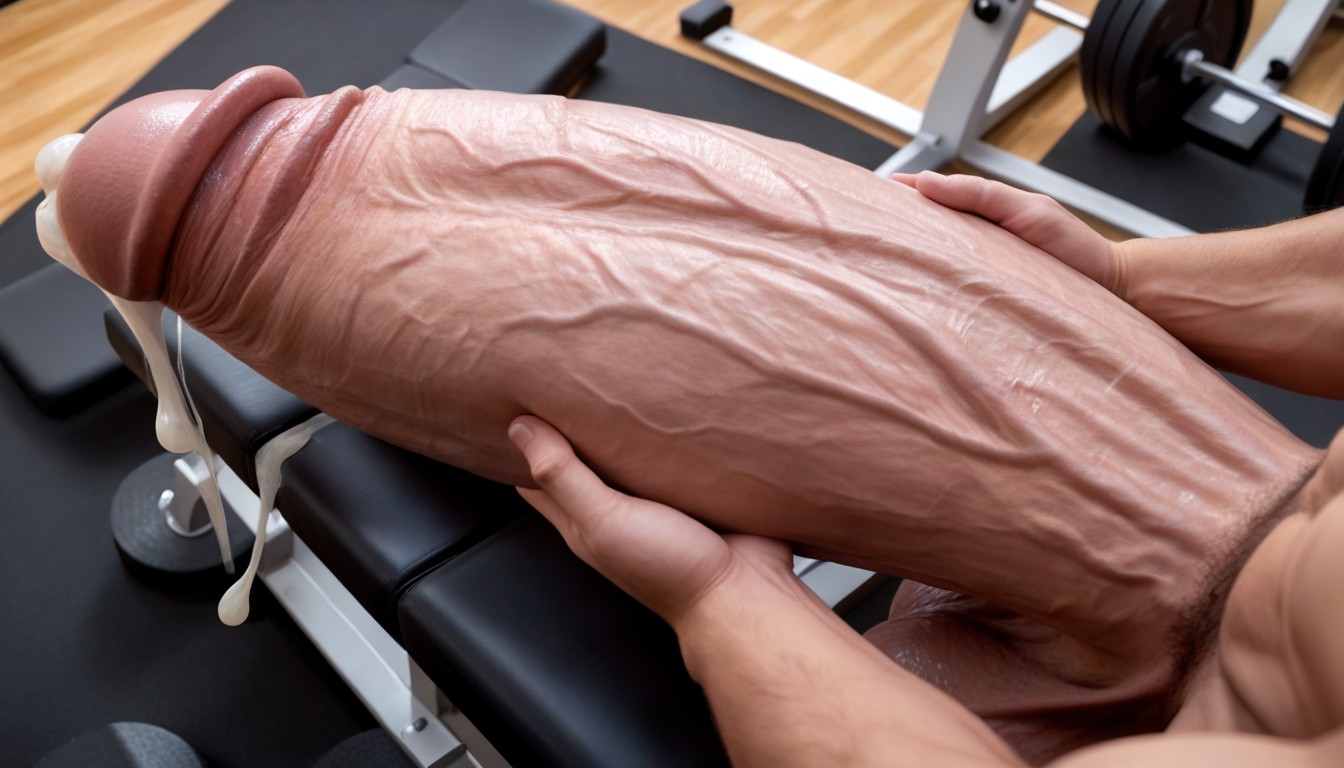 Only Men, Uncut Hyper Cock Much Bigger Than Leg, Gym 게이 AI 포르노