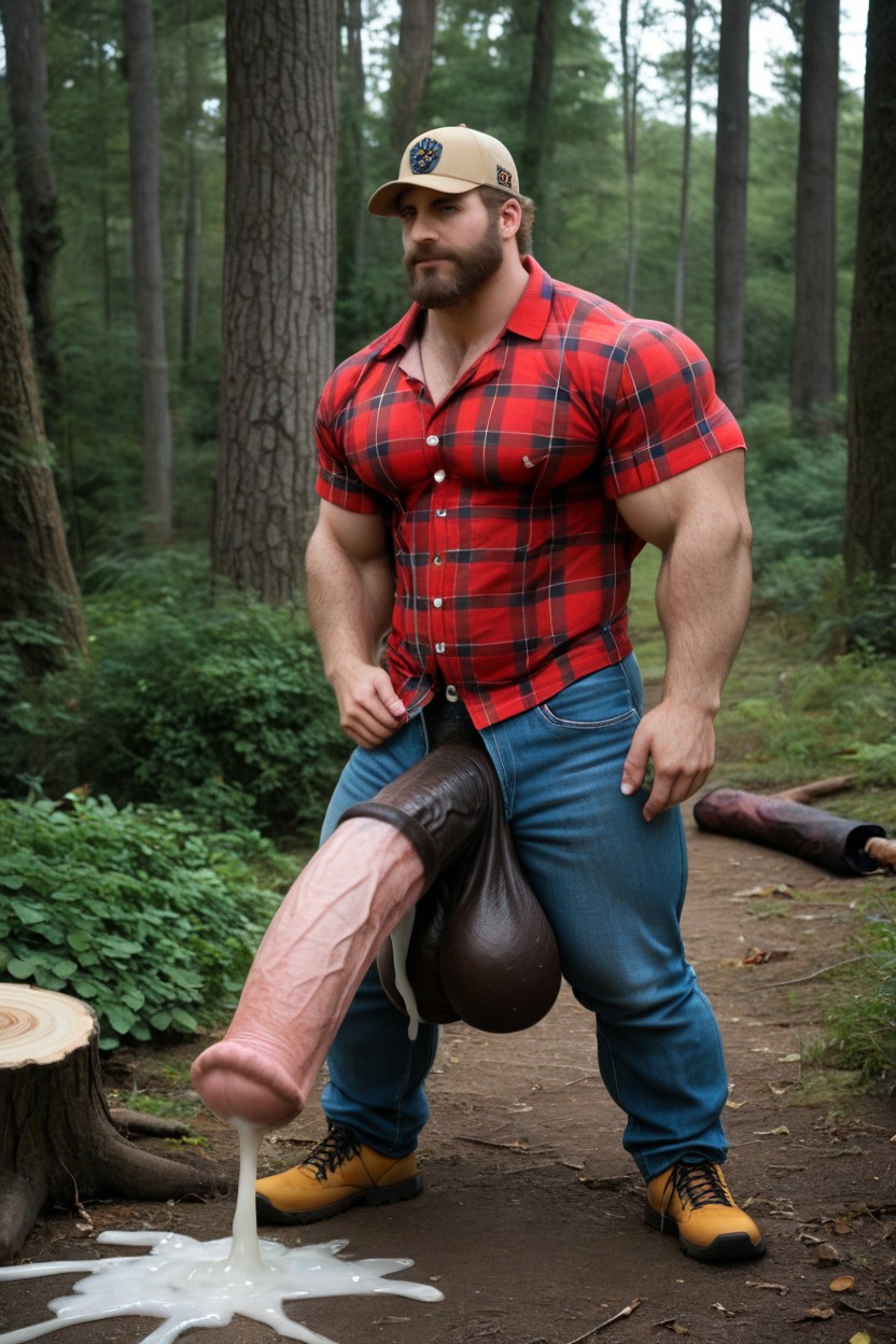 Cock Bigger Than Guy, Red Flannel Plaid Shirt, Forest AI同性恋黄片