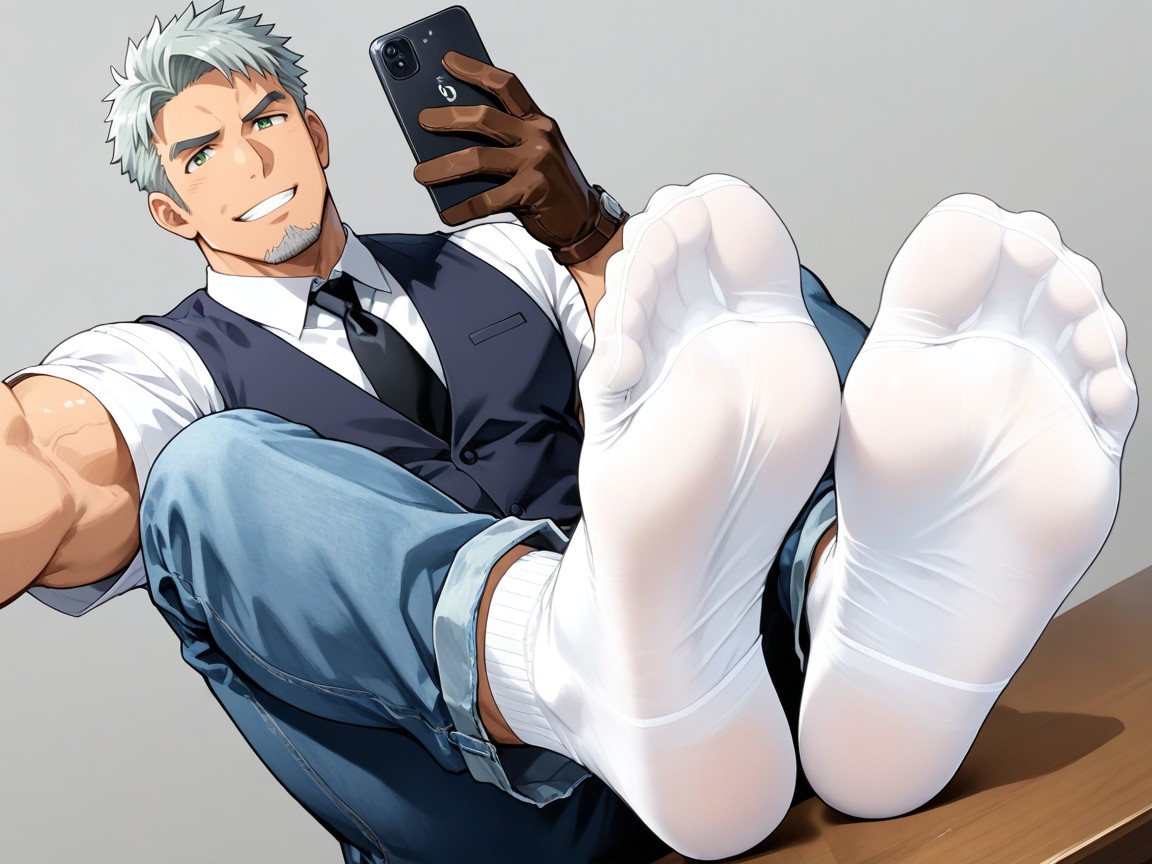 18+, 牛仔褲, White High Socks AI同性戀黃片