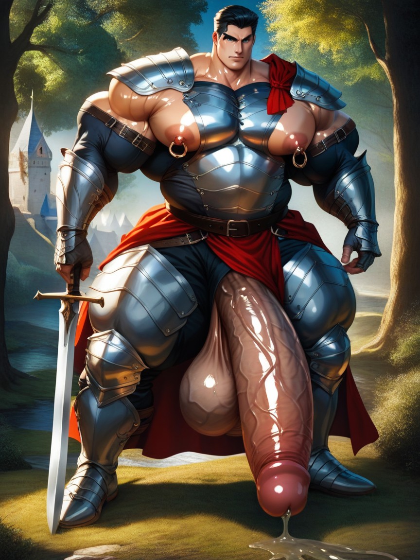 Fighting Pose, Hyper Thick Body, Impossibly Long Hyper Penis Shaft AI同性戀黃片