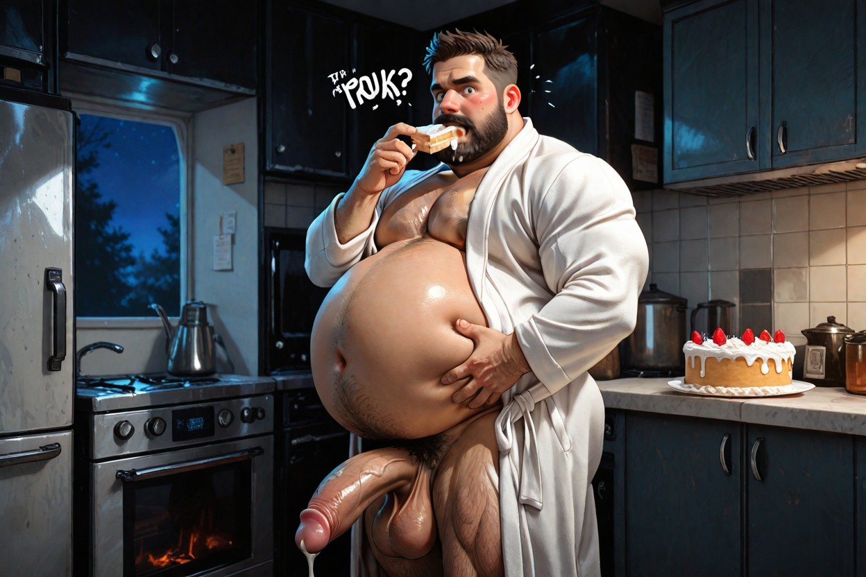 Belly, Moustache, Solo Porno IA Gay