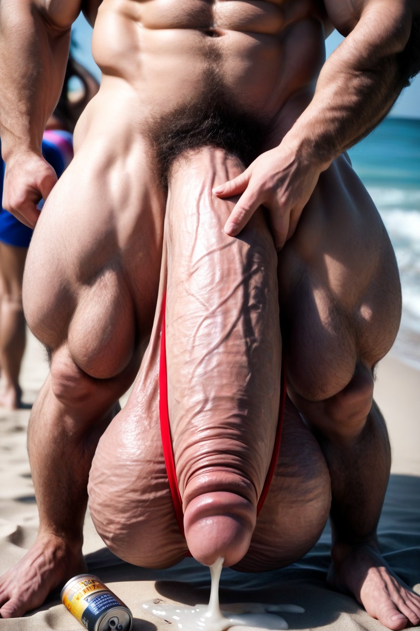 Beach Party, Cock Bigger Than Body, Hugging Cock Porno IA Gay