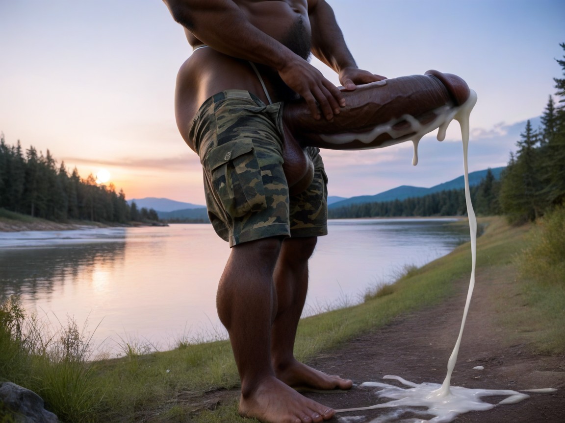 Camping, Impossibly Long And Thick Hyper Cock Taller And Thicker Than Body, Facecum ゲイAIポルノ