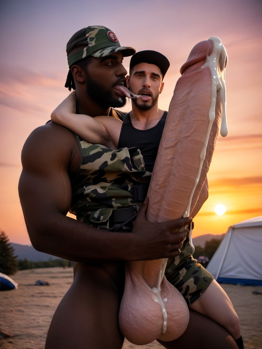 Cock Much Taller Than Him, Close-up, Male Only Porno IA Gay