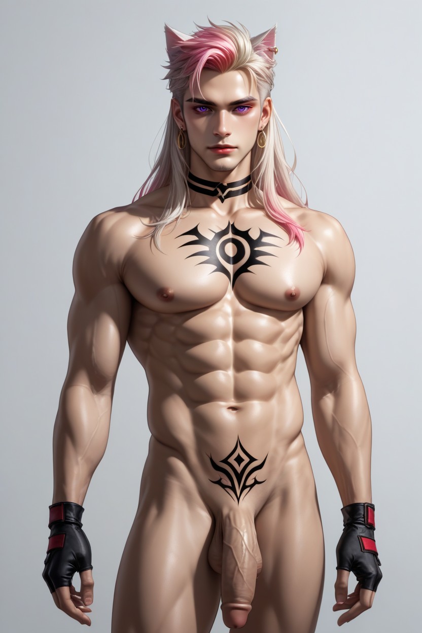 Shaven Pubis, Long Eyelashes Extension, Long Hair Porno IA Gay
