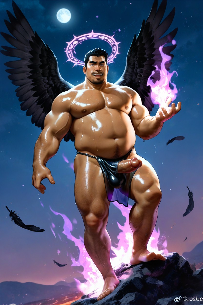 Black Feathers Fluttering, High Detail, Glossy Wet Skin Porno IA Gay
