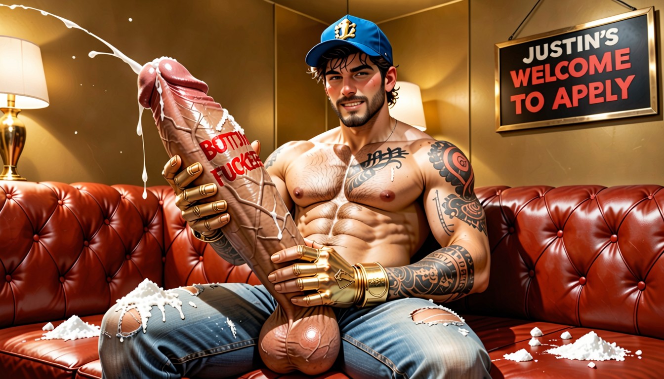 Musclé, Messy Black Hair, Precum Dripping Porno IA Gay