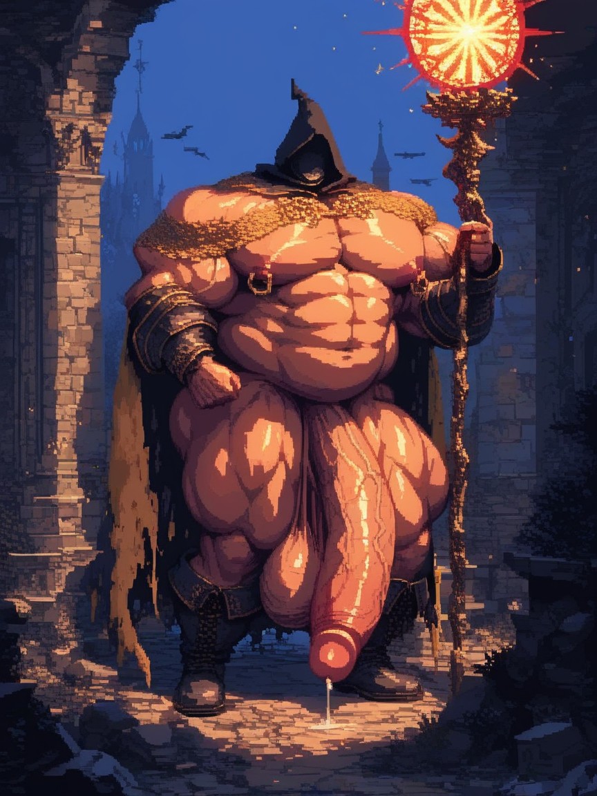 Hyper Thick Bara Body, Soft Facial Features, Shiny Skin Porno IA Gay