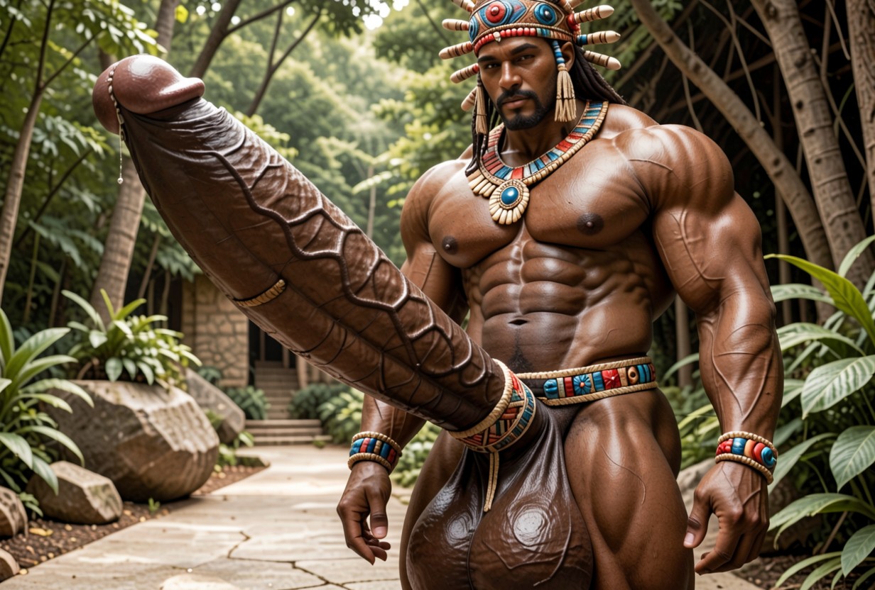 Hyper Massive Balls, Very Big And Wide Decorative Necklace, Very Intricate Decorative Loincloth Porno IA Gay