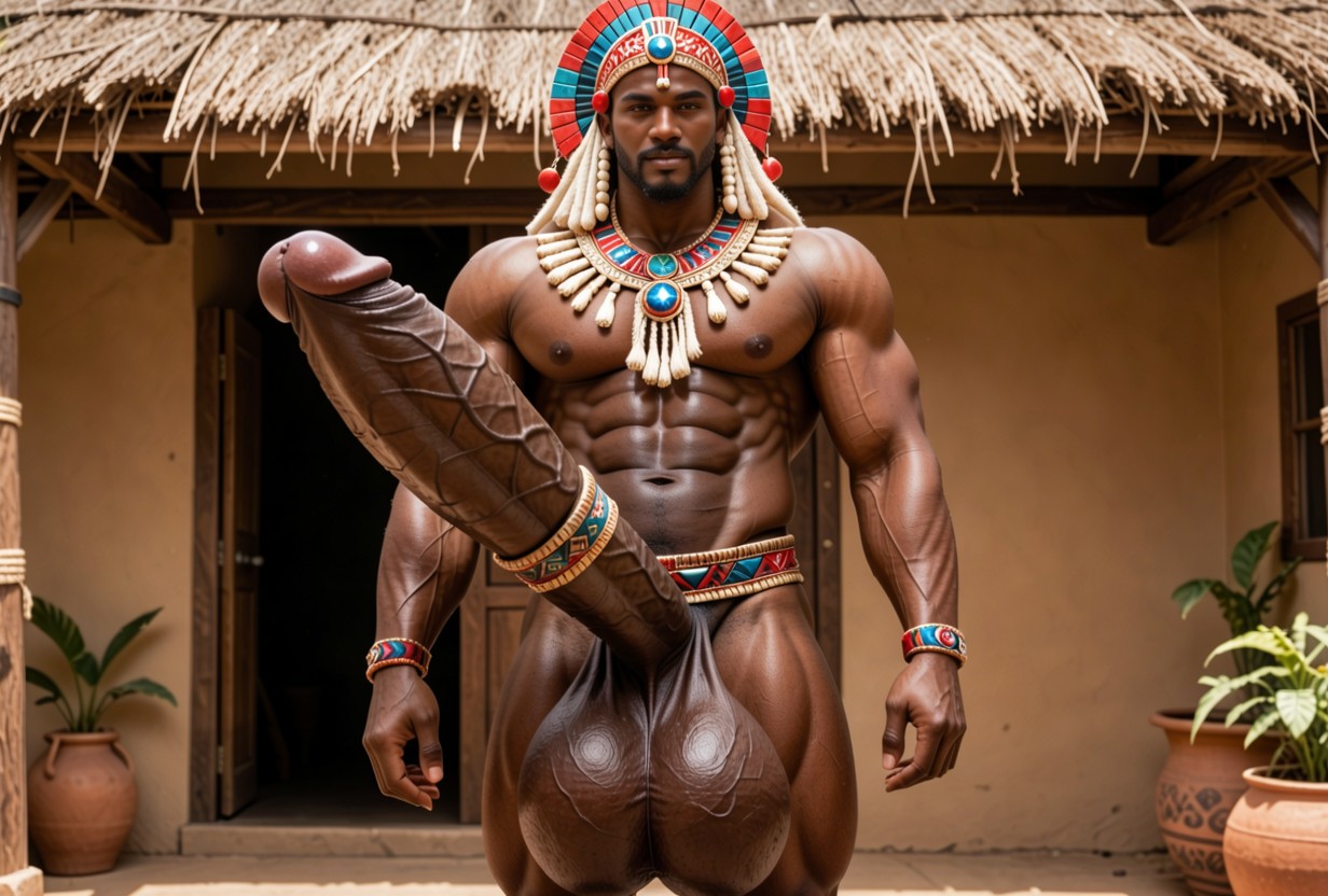 Africaine, Extreme Massive Hyper Penis, Corps Entier Porno IA Gay