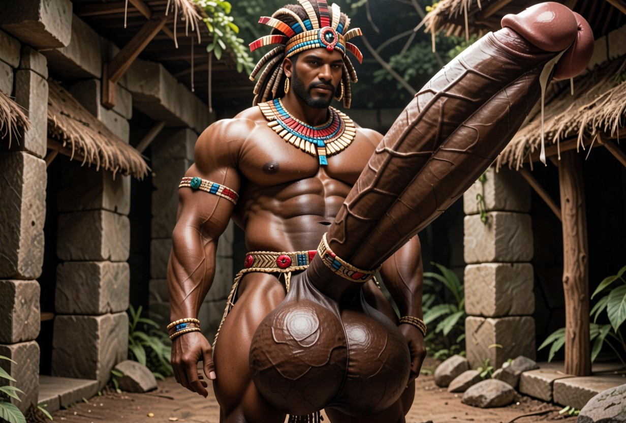 Corps Entier, Africaine, Pénis Plus Grand Que Le Corps Porno IA Gay