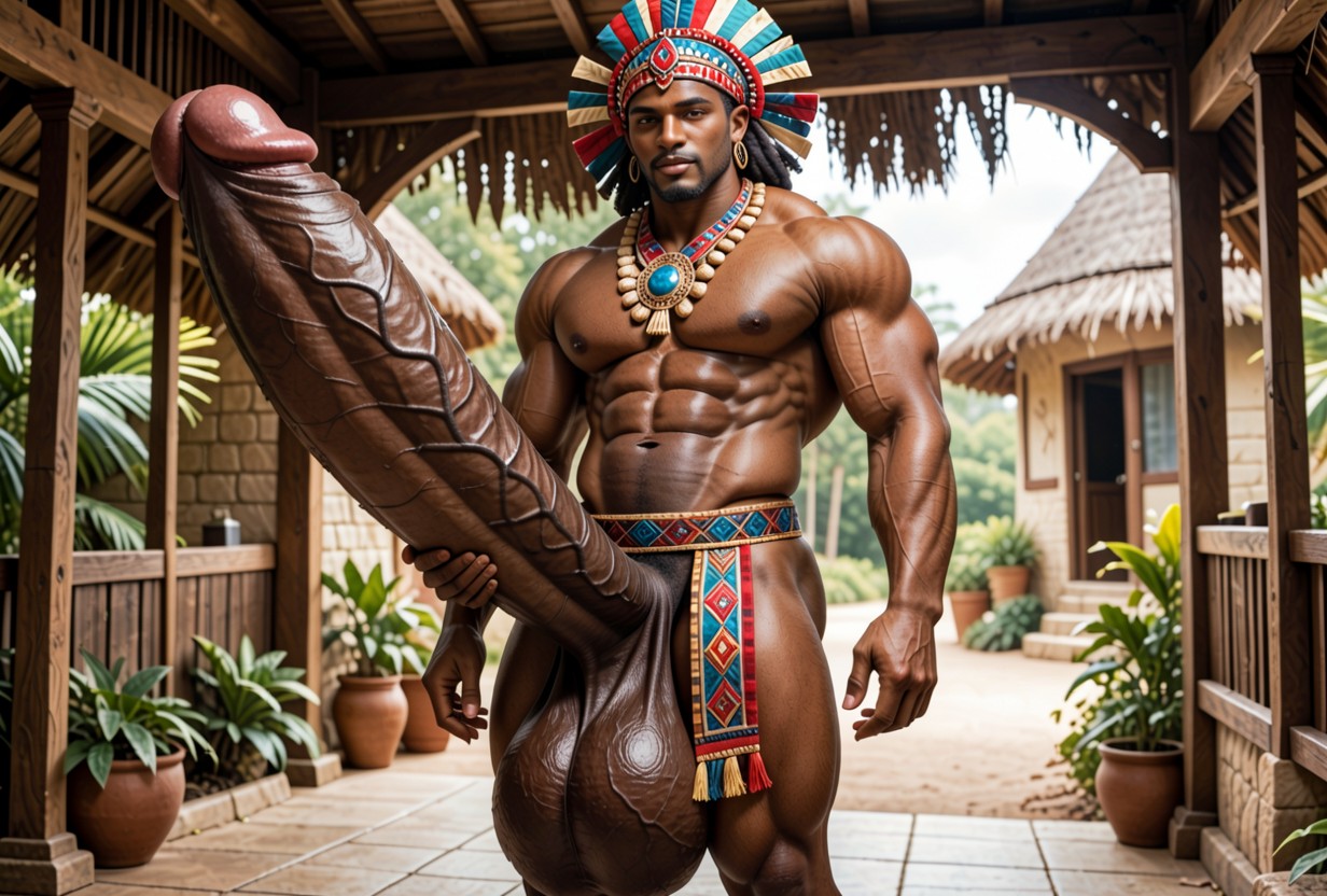密林, Very Big Decorative Indigenous Tribal Headgear, フルボディ ゲイAIポルノ
