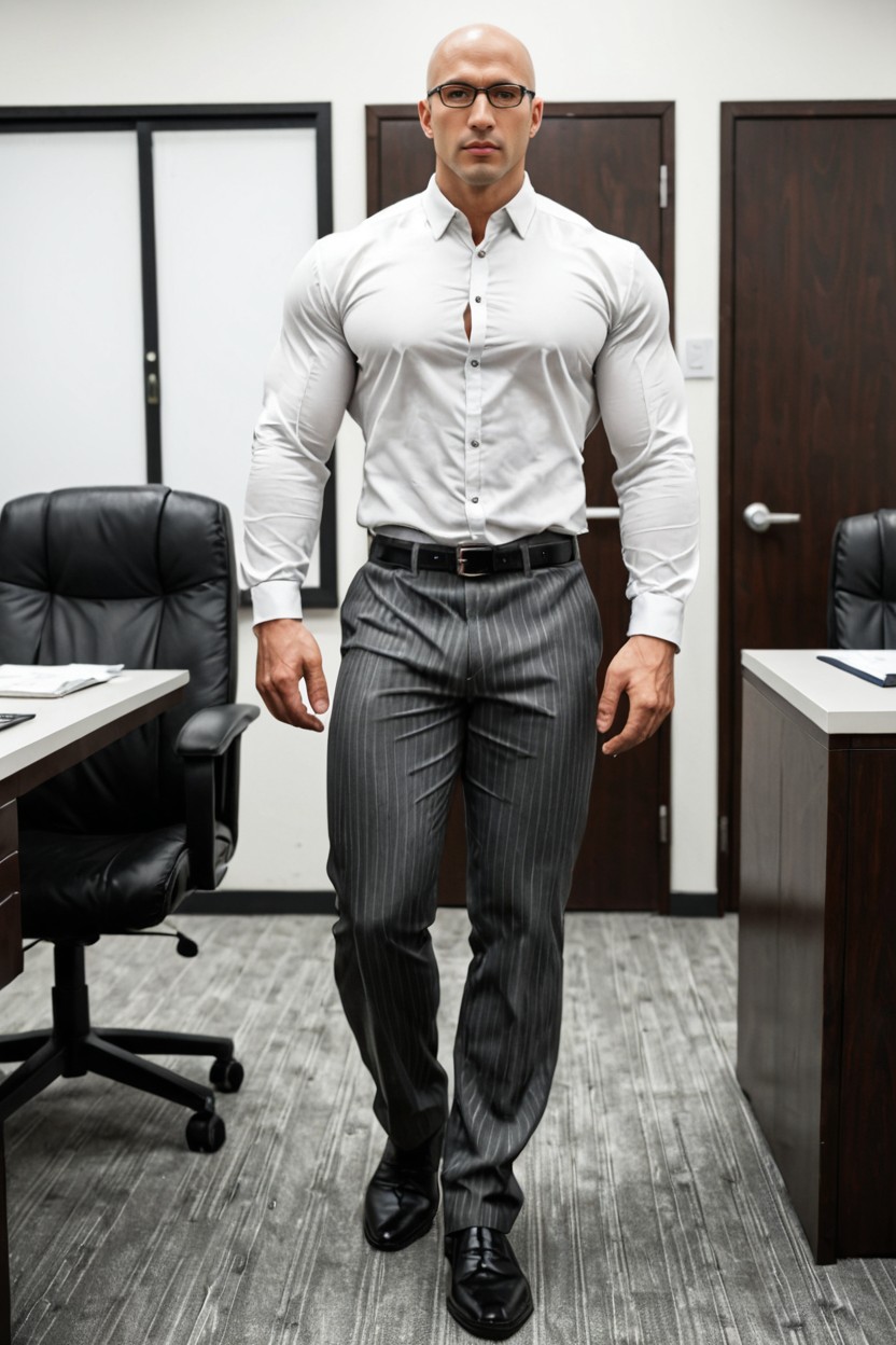 Huge Oversized Pecs, Black Belt, 팔 뒤로 게이 AI 포르노