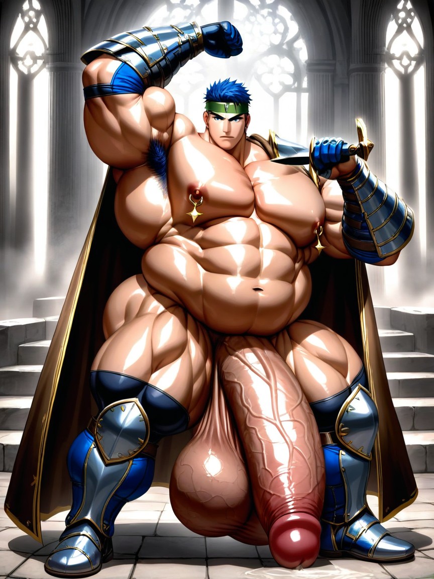 Lumière Spéculaire, Hyper Pecs, Thick Fat Porno IA Gay