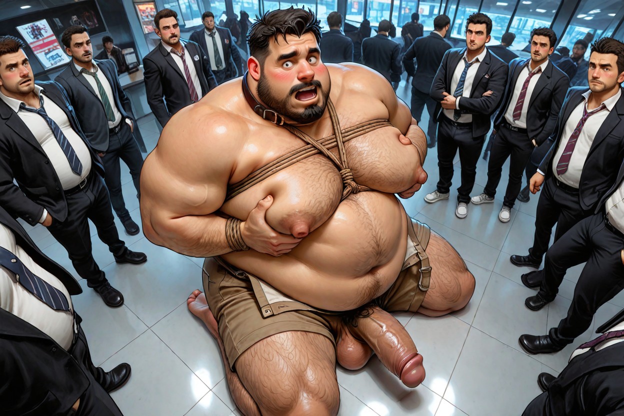 Oversized Pecs, Beard, Beaucoup De Gens Autour Porno IA Gay