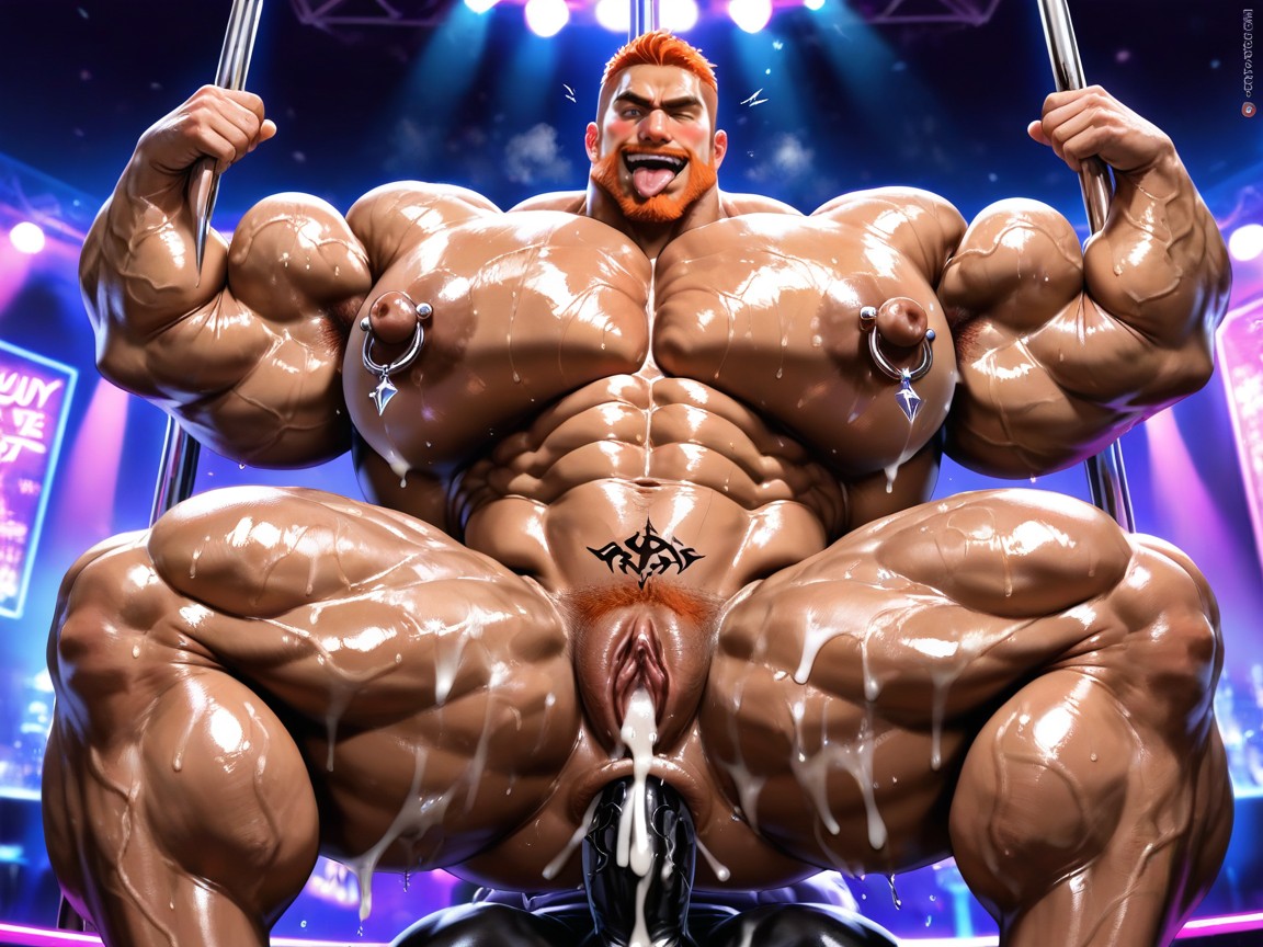 Club De Strip-tease, Puffy Anus, Peau Grasse Porno IA Gay