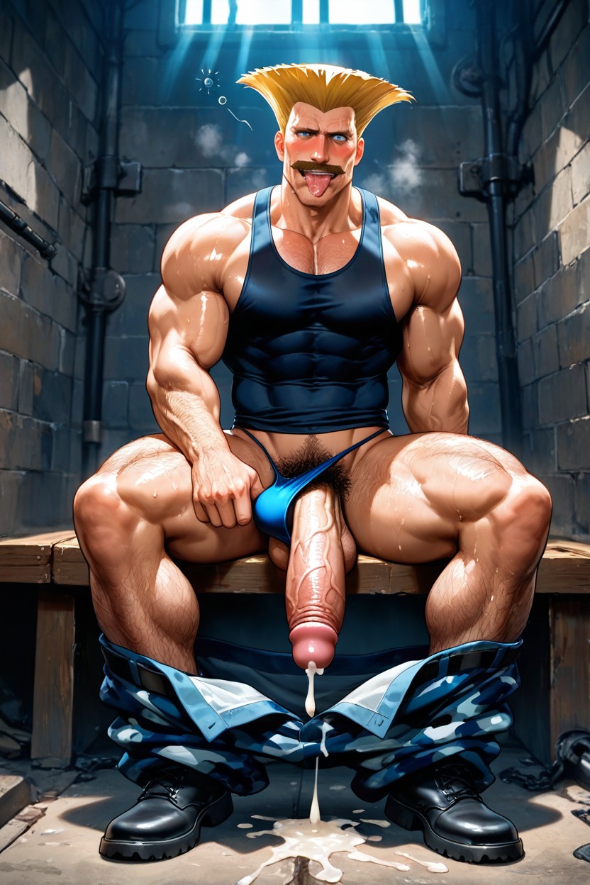 Sitting, Ensoleillé, Prison Porno IA Gay
