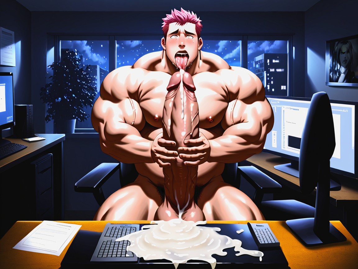 Impossibly Long And Thick Hyper Cock, Selfsuck, Correct Anatomy Porno IA Gay