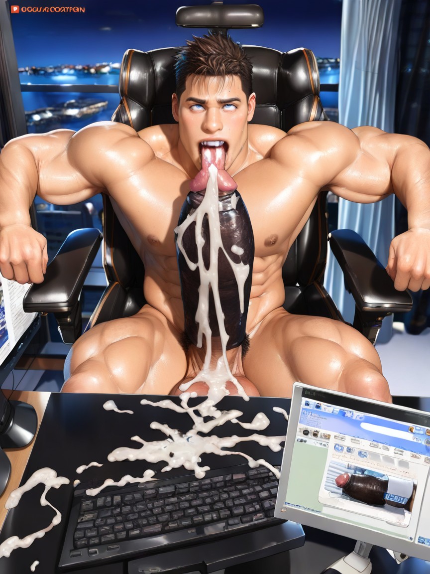 Holding Cock With Both Arms, Private, Cock Bigger Than Whole Body Porno IA Gay