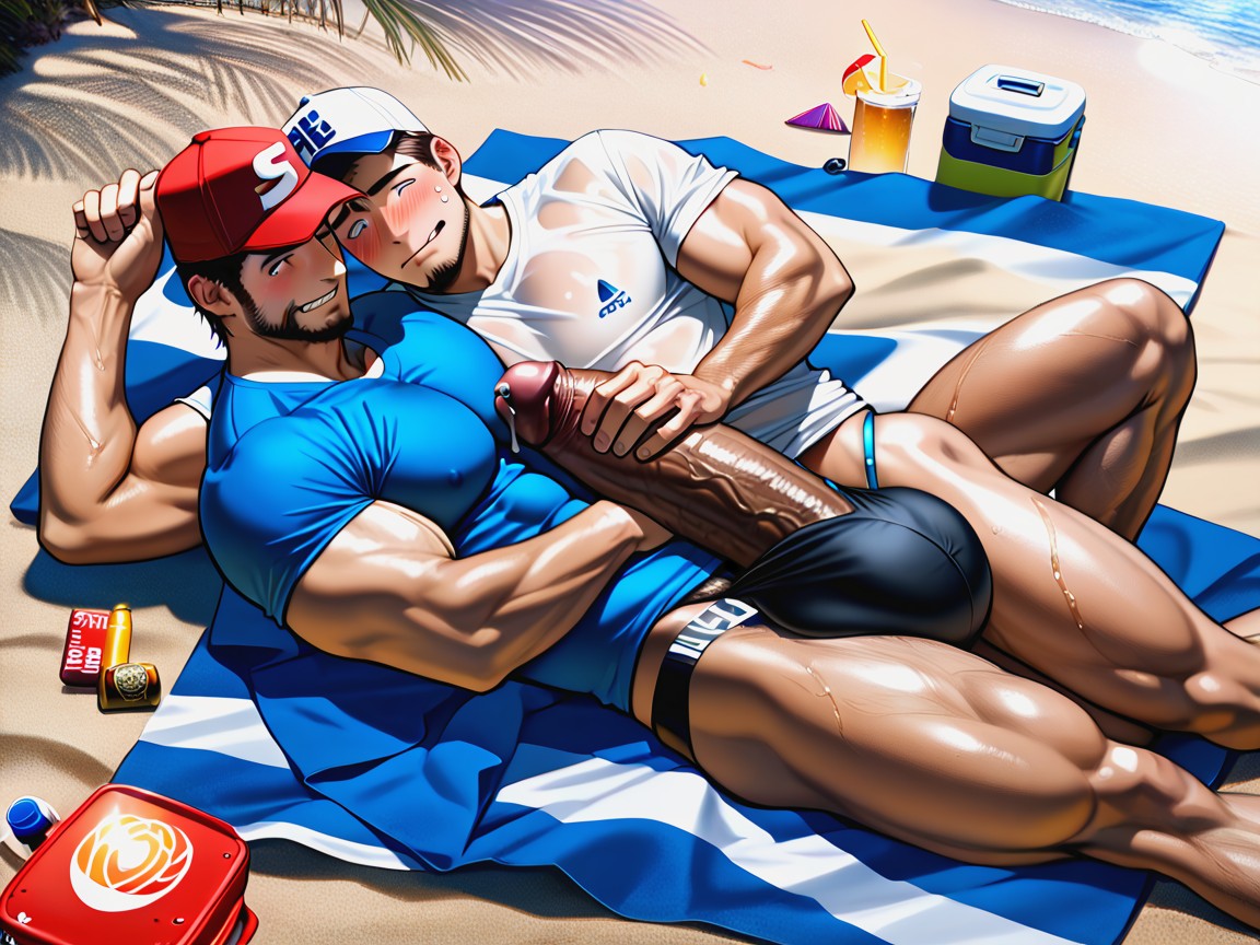Hugging Cock, Nervous, Photorealism Porno IA Gay