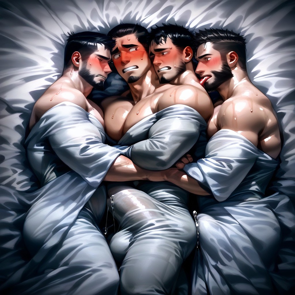 18+, Vue De Côté, Pressed Together Porno IA Gay