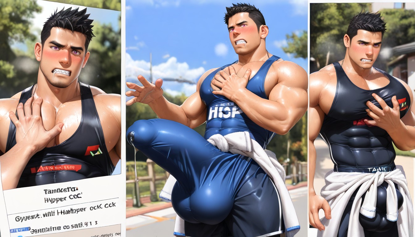 Hands Fondling Massive Balls, Uncensored, Peignoir De Bain Porno IA Gay