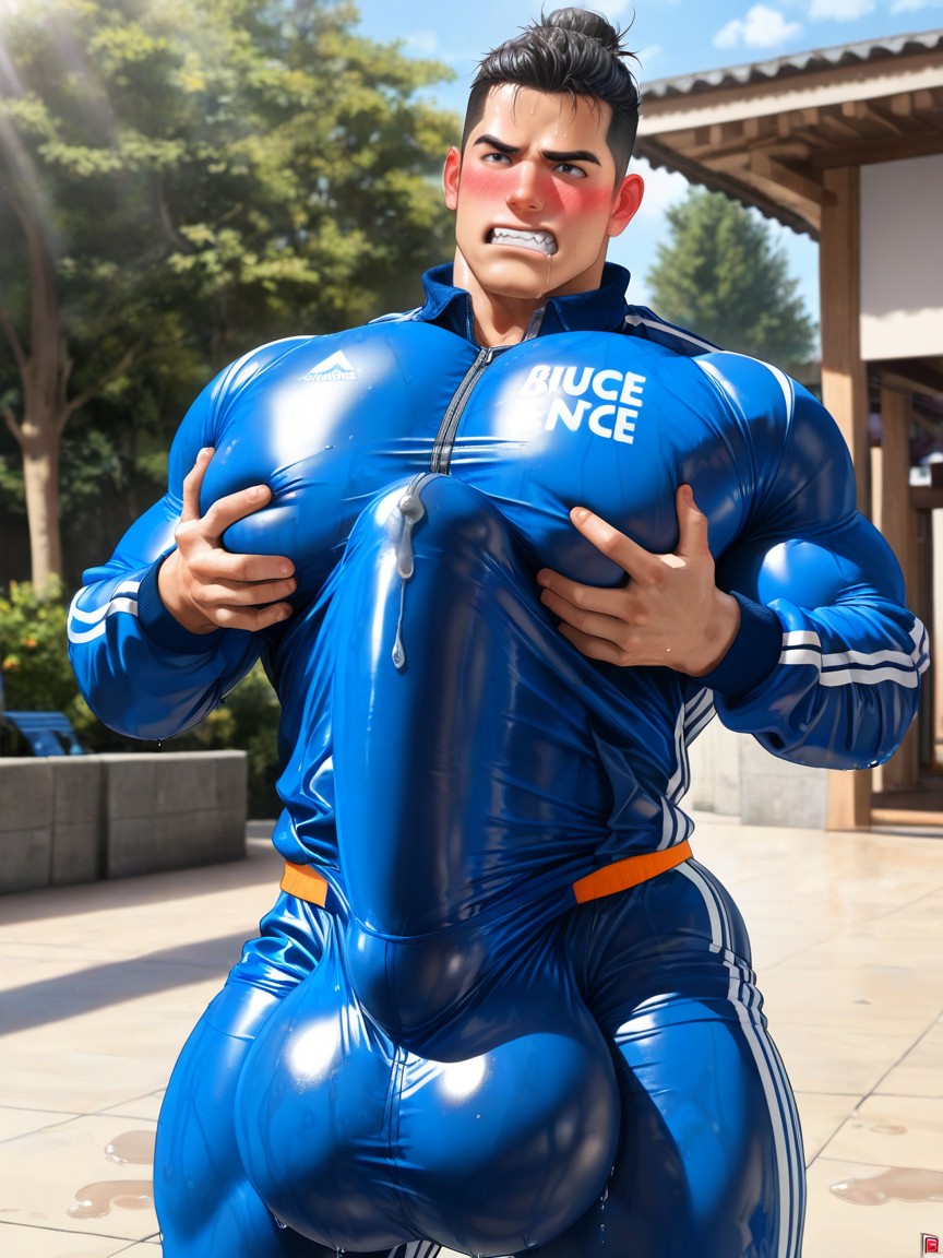 Fully Upright Erection Pressed Against Chest, Sweaty, Extremely Erect Porno IA Gay