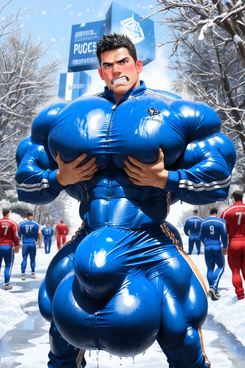 Photorealistic, Athlete, Cock Bulge Bigger Than Entire Body Porno IA Gay