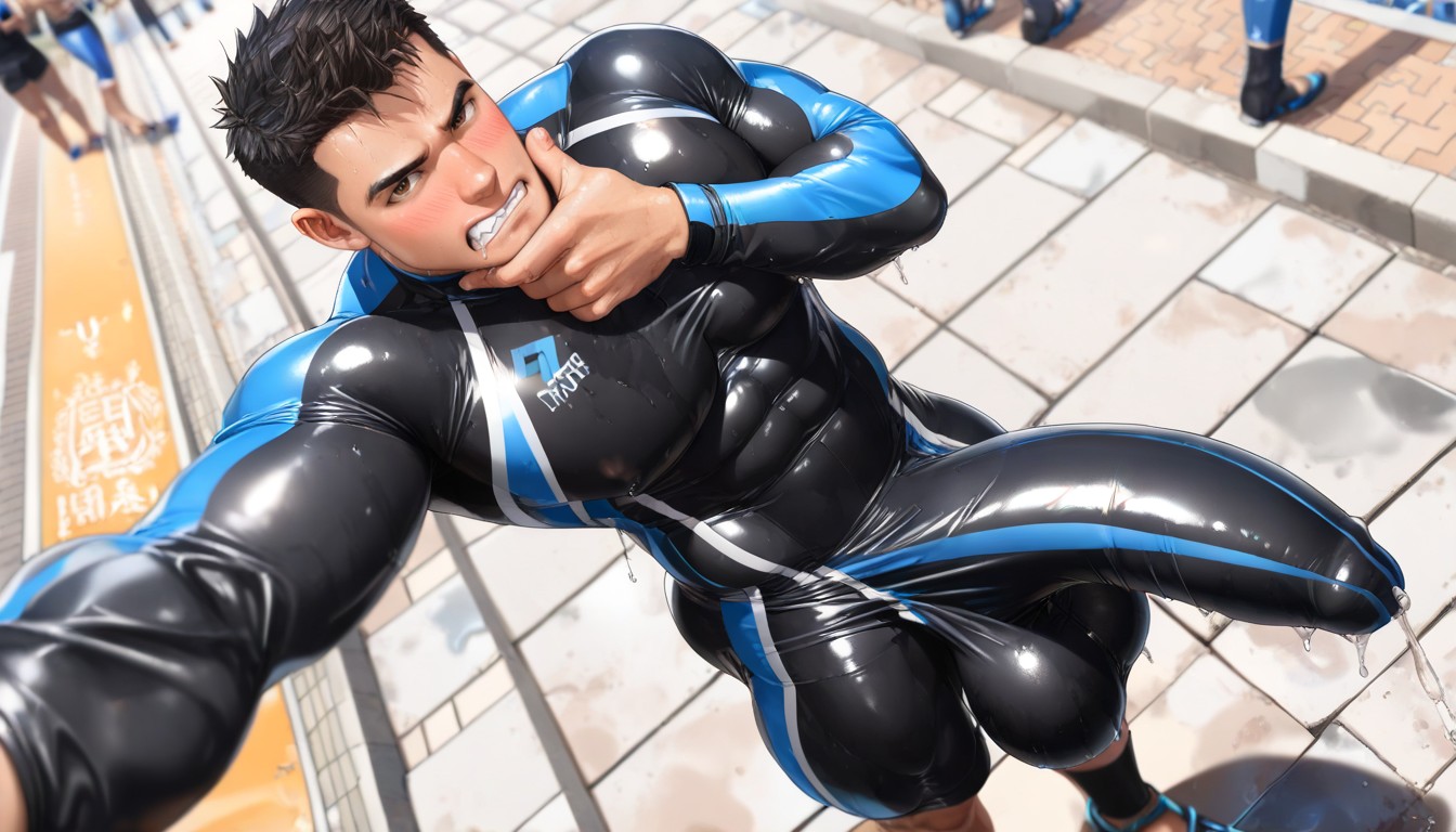 Steamy, Blushing, Angular Features Porno IA Gay
