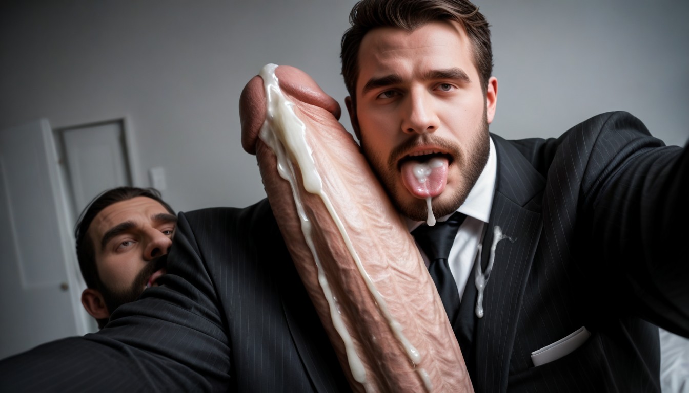 Vista Frontal, Hugging Cock, Ahegao Pornografia gay com IA
