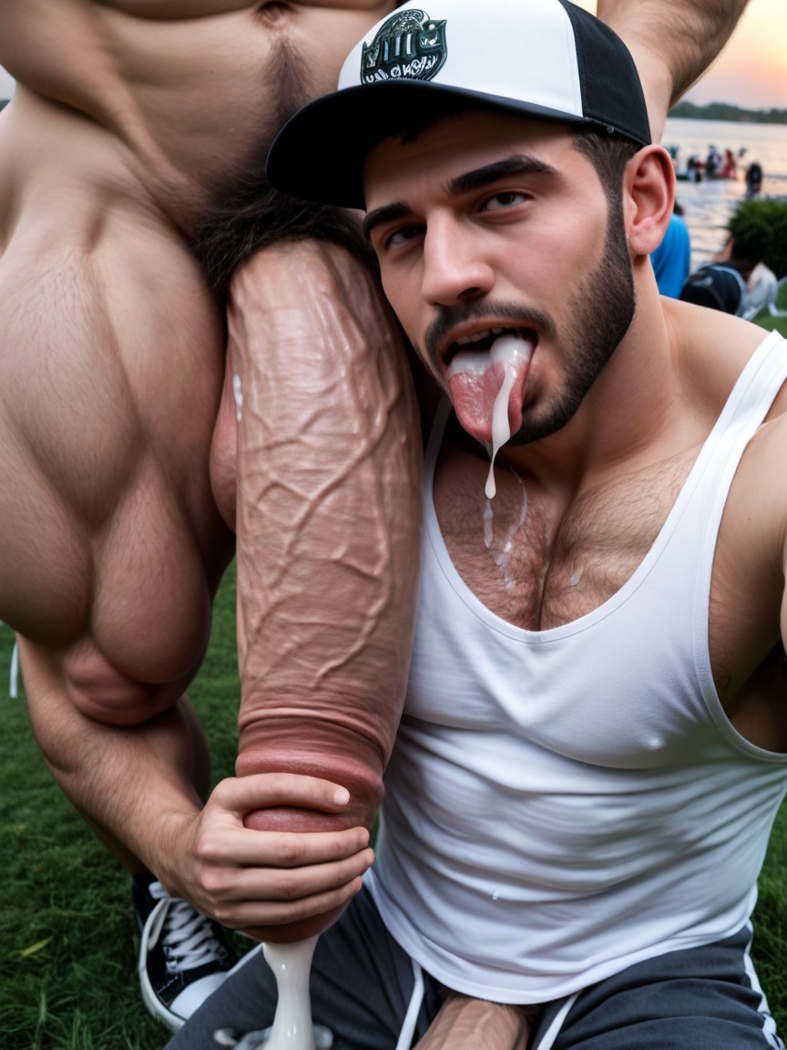 Jambes Écartées, Selfie, Moyen Porno IA Gay