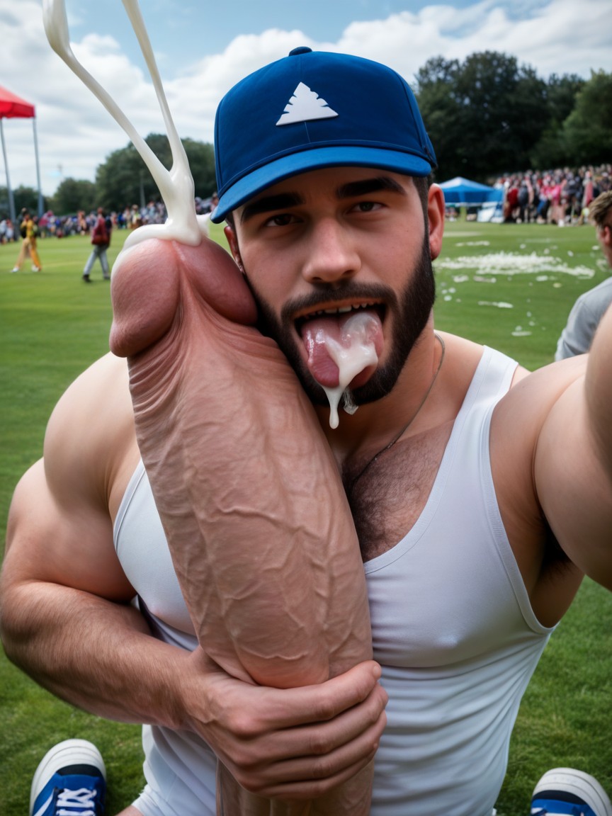 Cum On Tongue, Man Hugs Cock, Tesão Pornografia gay com IA