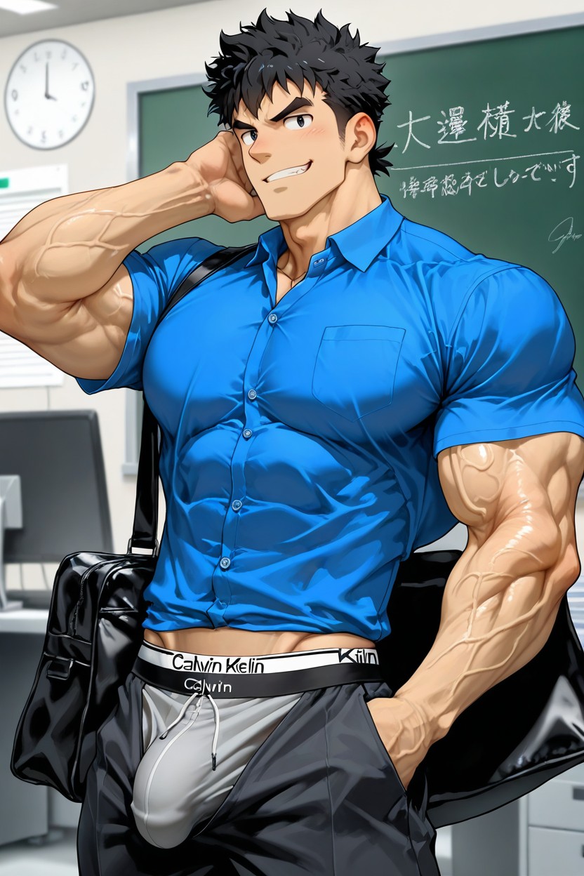 18+, V-shaped, Bursting Shirt ゲイAIポルノ