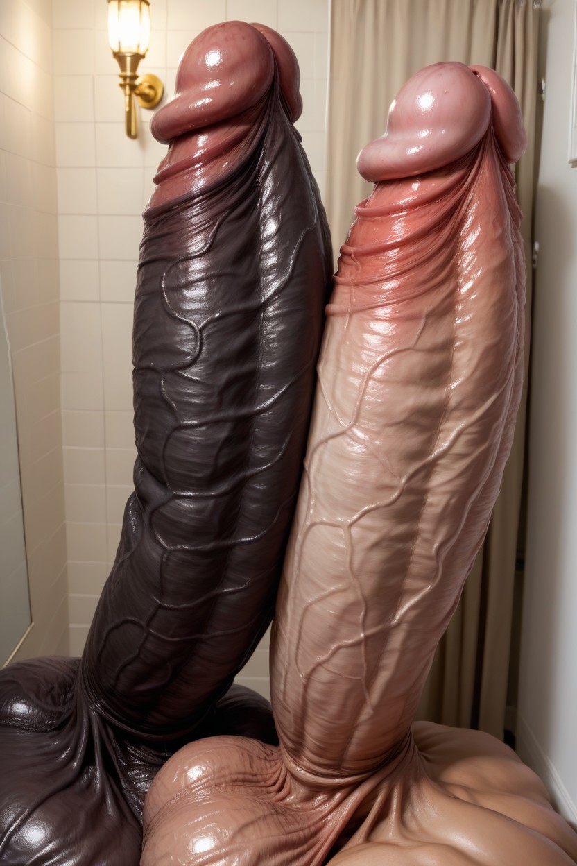 Exaggerated Swollen Glans, Prominent Urethra, Mushroom Penis Porno IA Gay
