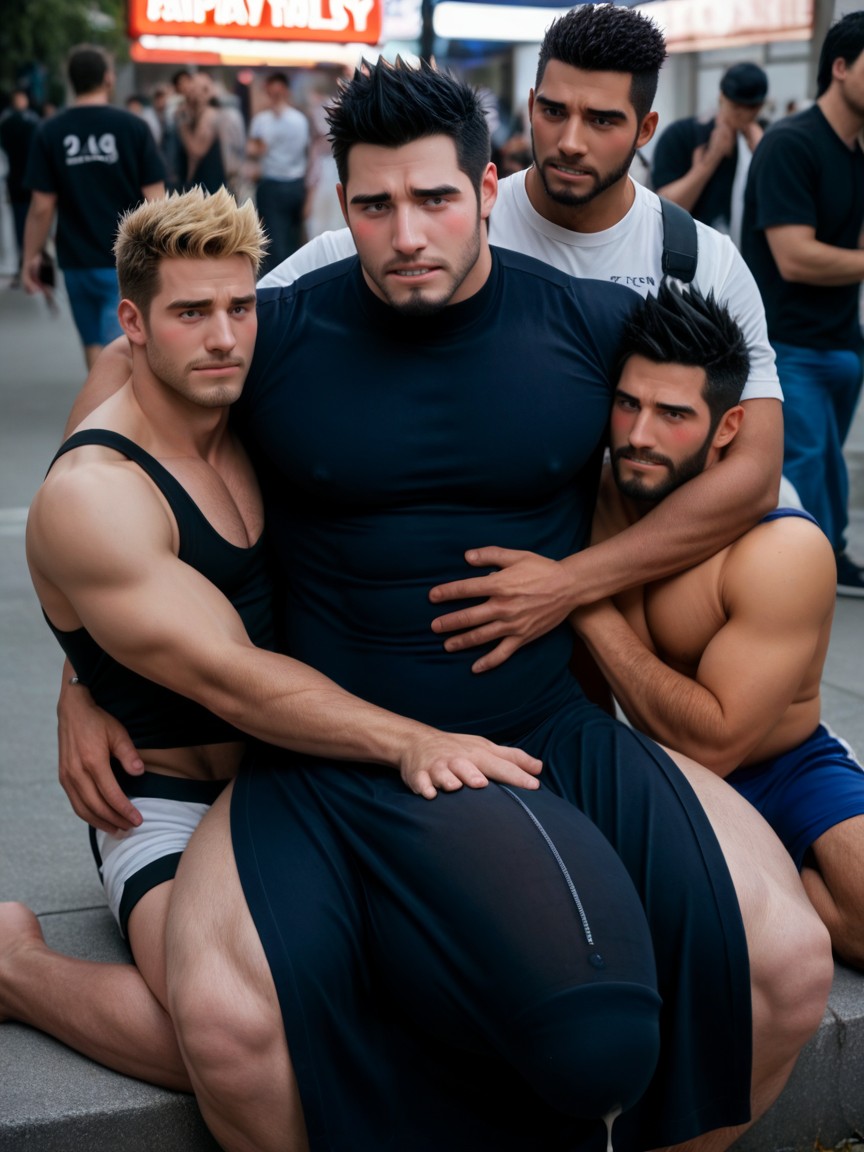 Hq, Photorealistic, Gay Male Harem Porno IA Gay