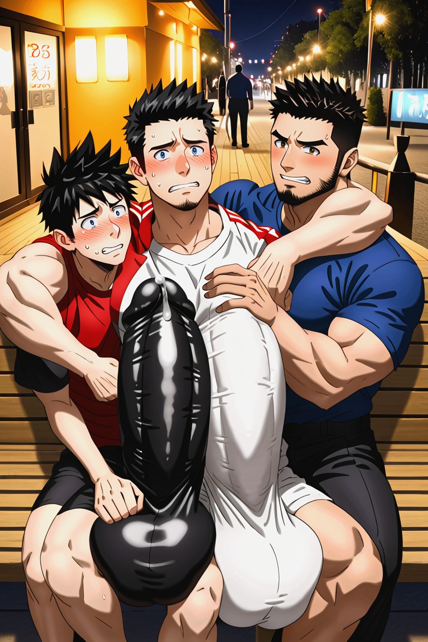 Impossibly Long Bulge Reaches Neck, Japanese, K Pornografia gay com IA