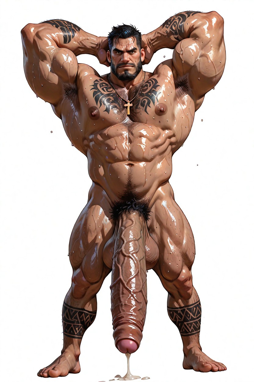 Huge Veiny Hard Cock, Corps Entier, Scratching Porno IA Gay