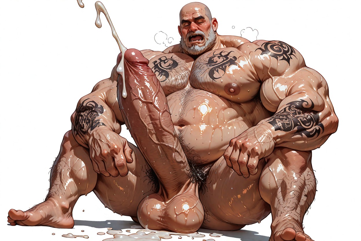 Hyper Gut, V-shaped, Tatouage Porno IA Gay