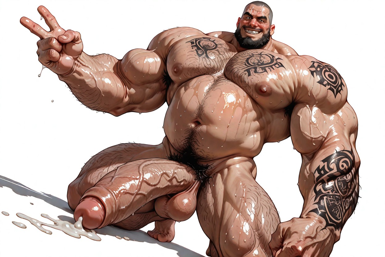 Heavy Soft Balls, Extreme Body Hair, Massive Gigantic Cock Porno IA Gay