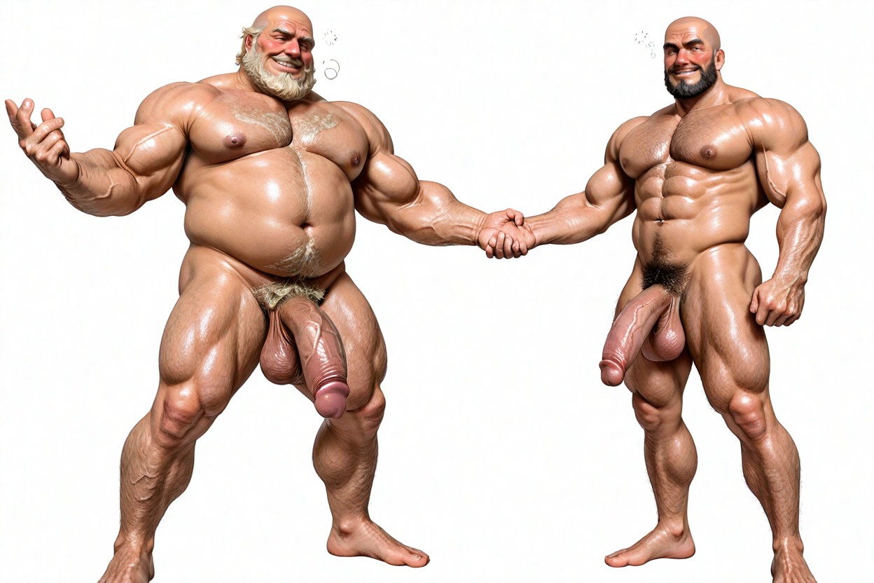 Cock And Balls Fully Visible, Grand Angle, Happy Porno IA Gay