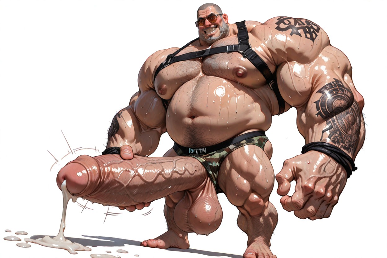 Oiled Skin, Hyper Areolas, Extreme Body Hair Porno IA Gay
