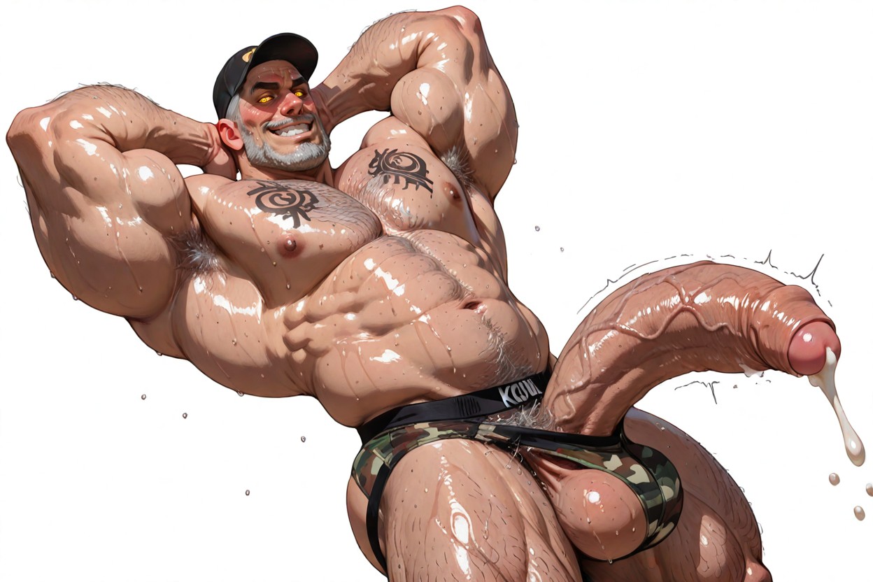 Long Legs, Dutch Angle, Camo Print Jockstrap Underwear Porno IA Gay