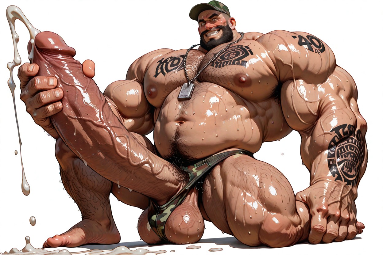 Allongé, Hyper Chest Hair, Lissé Porno IA Gay