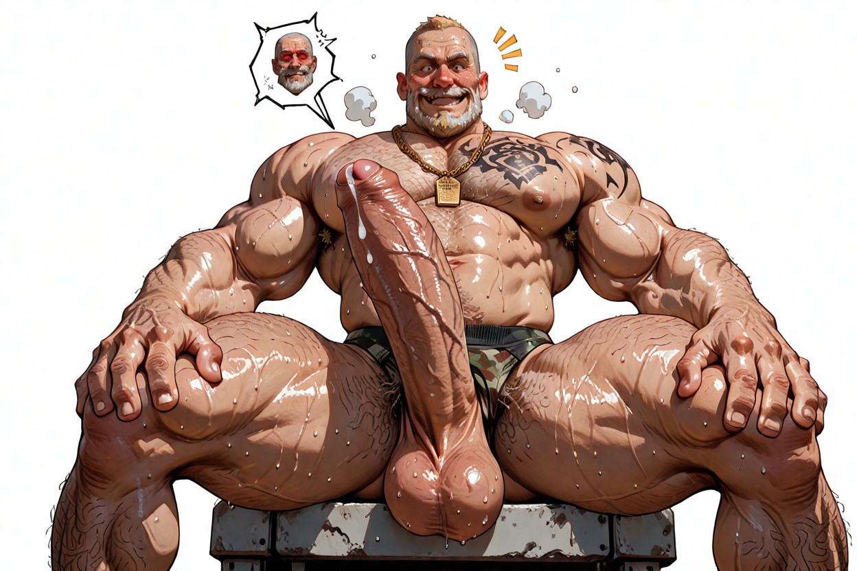 Triangle Shaped Torso, Hyper Areolas, Hyper Chest Hair Porno IA Gay