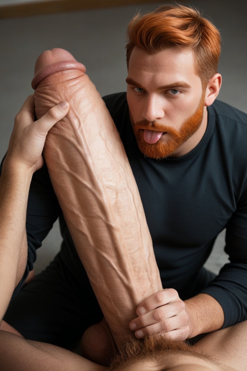 Ultra Close-up Of Giant Hyper Cock, Square Jaw, Pov Blowjob 게이 AI 포르노