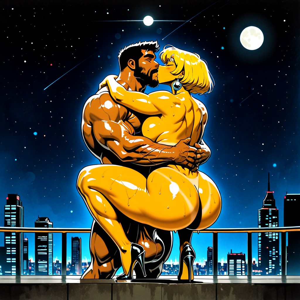 Starry Night, Square Jaw, Rétroéclairage Porno IA Gay