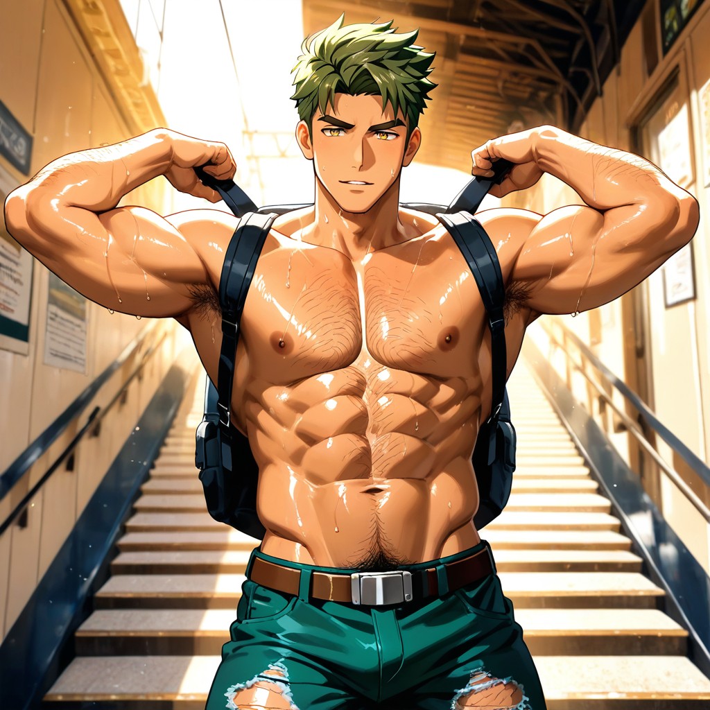 Manly Pose, Shirtless, Seductive Pose KI Schwulenporno