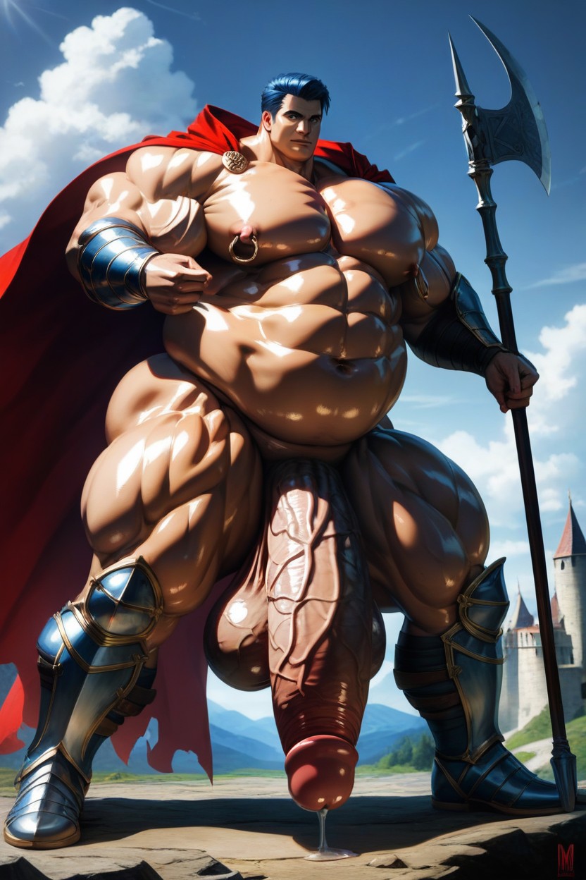 Battle Pose, Hyper Genitals, Penis Hanging Down To The Ground Porno IA Gay